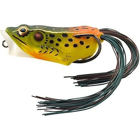 Livetarget Frog Hollow Body Popper Topwater Lure, 2 12 50 Hook, 12 Oz, EmeraldRed, Floating FHP65T519